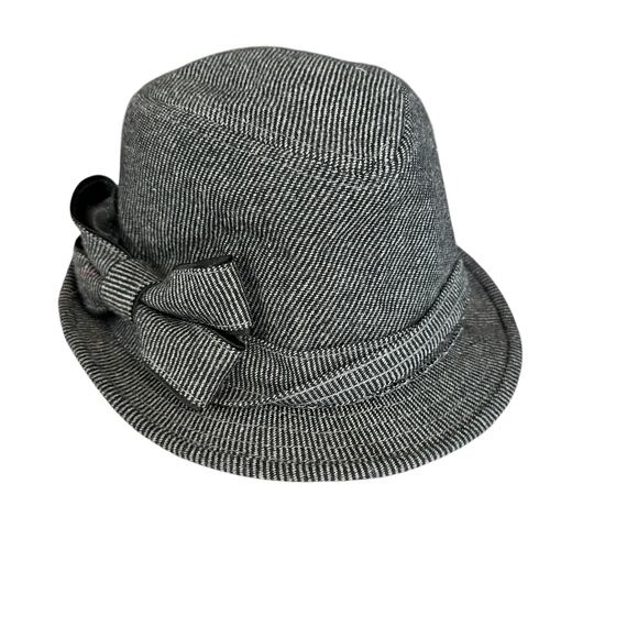 Gray Tweed Retro Style Bucket Hat With Bow Target Like New One Size - Picture 1 of 4